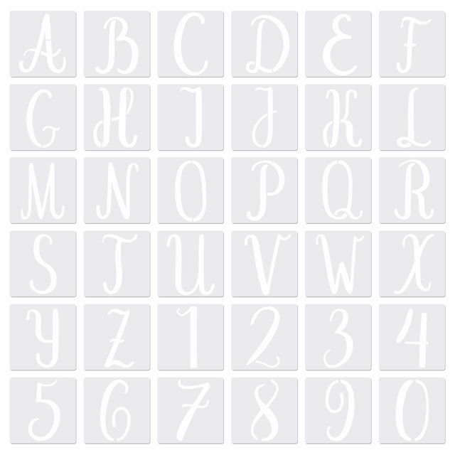 Uxcell 25 Inch Letter Stencils Number Stencils 36 Pack Reusable Alphabet Templates Numbers 6622