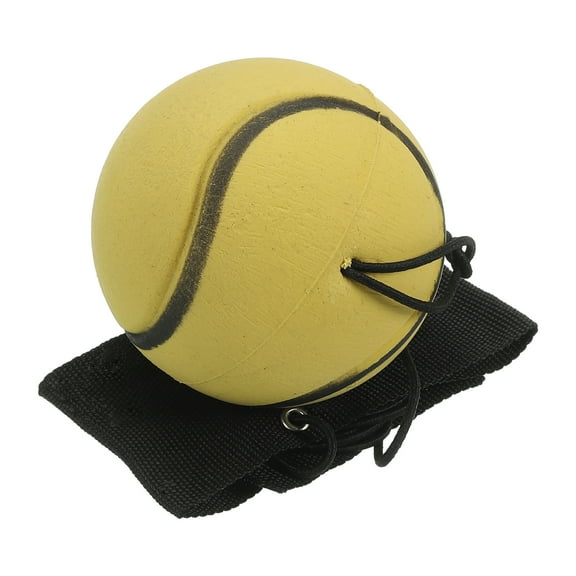 Uxcell 2.5 Inch Sports Wrist Ball, Tennis Rubber Wrist Return Ball Sport for Exercise, Yellow