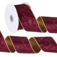 thumbnail image 1 of Uxcell Velvet Wired Ribbon, Velvety Gold Crushed Ribbons Double Faced for Gift Wrapping Crafts Chrismas Tree Decorations Wine Red, 1 of 7