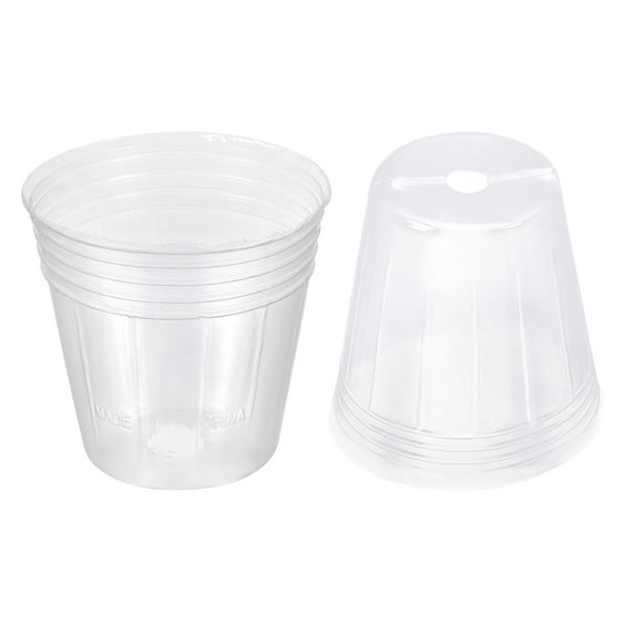 Uxcell 2.5'' Plastic Plant Nursery Pots Flower Starting Container, Clear 60 Pack