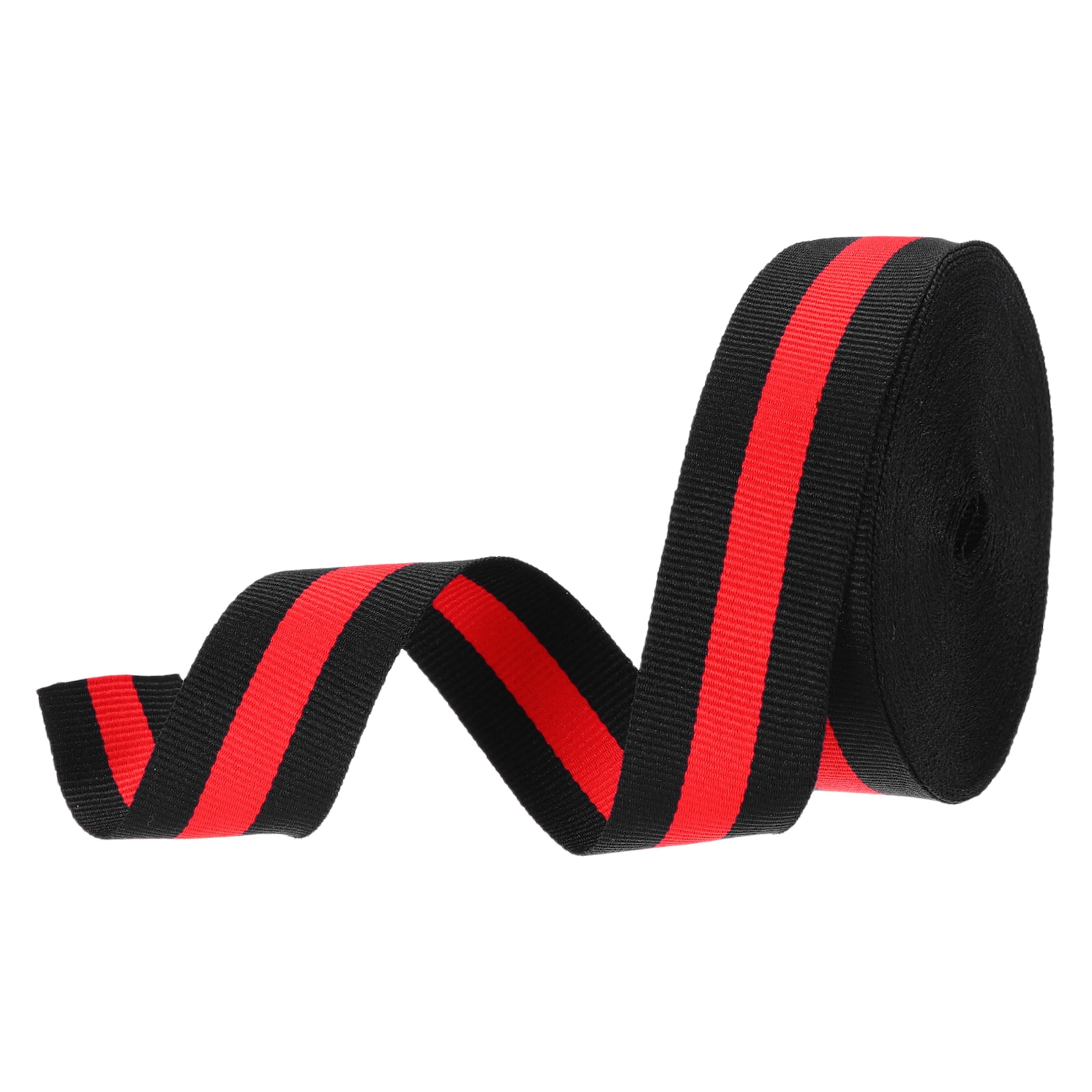 Uxcell 1"Black Red Striped Grosgrain Ribbon 10 Yard Polyester Stripe Ribbon
