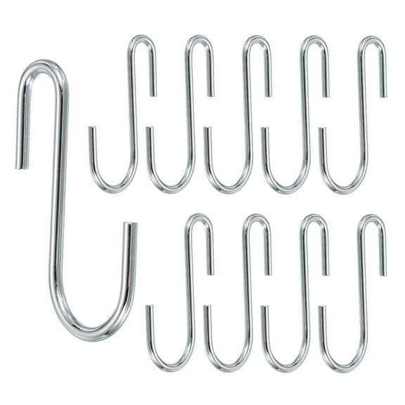 Uxcell 2.5" S Hooks, 10 Pack Hook Wire Rack Hooks S Shaped Hooks for Kitchen, Bedroom, Office