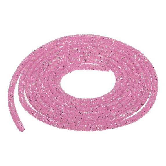 Uxcell 2.5 Yard 7mm Glitter Sequins Rope Sequins Rhinestone Tube Cord for DIY Clothing Jewelry Clear Light Purple