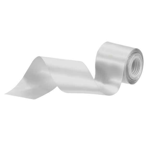 Uxcell 2" 5 Yard Double Faced Solid Satin Ribbon Polyester Fabric Grey