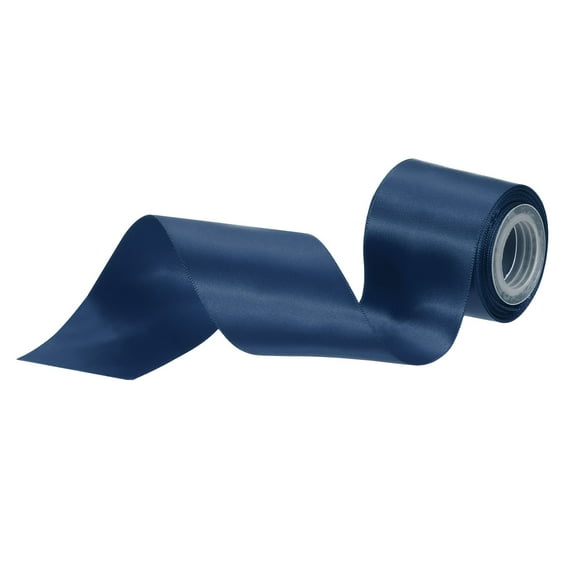 Uxcell 2" 5 Yard Double Faced Solid Satin Ribbon Polyester Fabric Navy