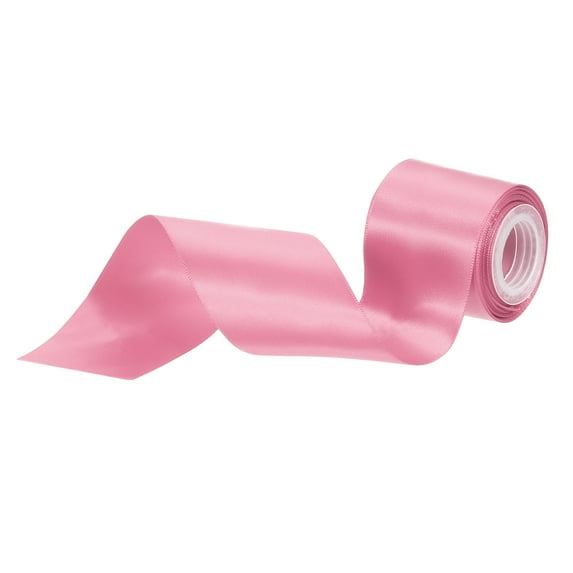 Uxcell 2" 5 Yard Double Faced Solid Satin Ribbon Polyester Fabric Pink