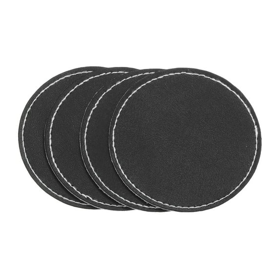 Uxcell 2.56" Diameter PU Leather Hat Patches, 50 Pcs Round, Black