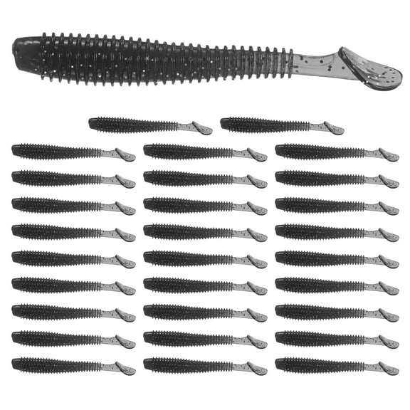 Uxcell 2.56"  Soft Fishing Lures [30-Pack] - Paddle Tail Swim Bait - Black & Durable ABS Plastic