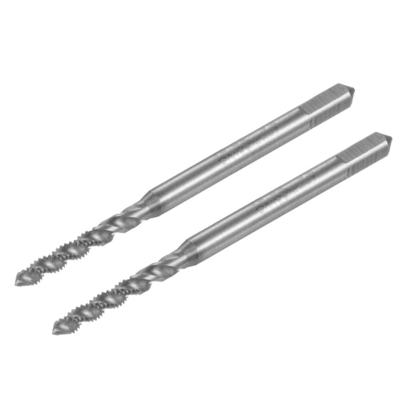 Uxcell 2-56 UNC 2B High Speed Steel(HSS) Uncoated Machine Spiral Flutes Thread Taps 2 Packs