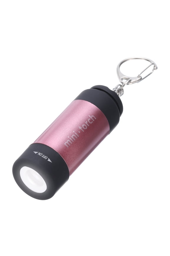 2.56Inch Mini Keychain Flashlight, Pocket LED Flashlight Portable Torch USB Rechargeable, Pink