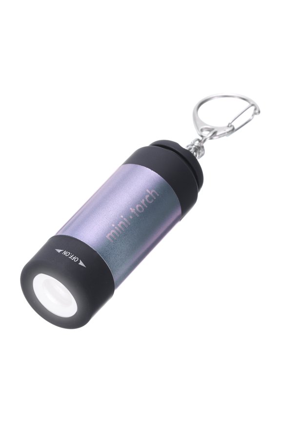 2.56Inch Mini Keychain Flashlight, Pocket LED Flashlight Portable Torch USB Rechargeable, Purple