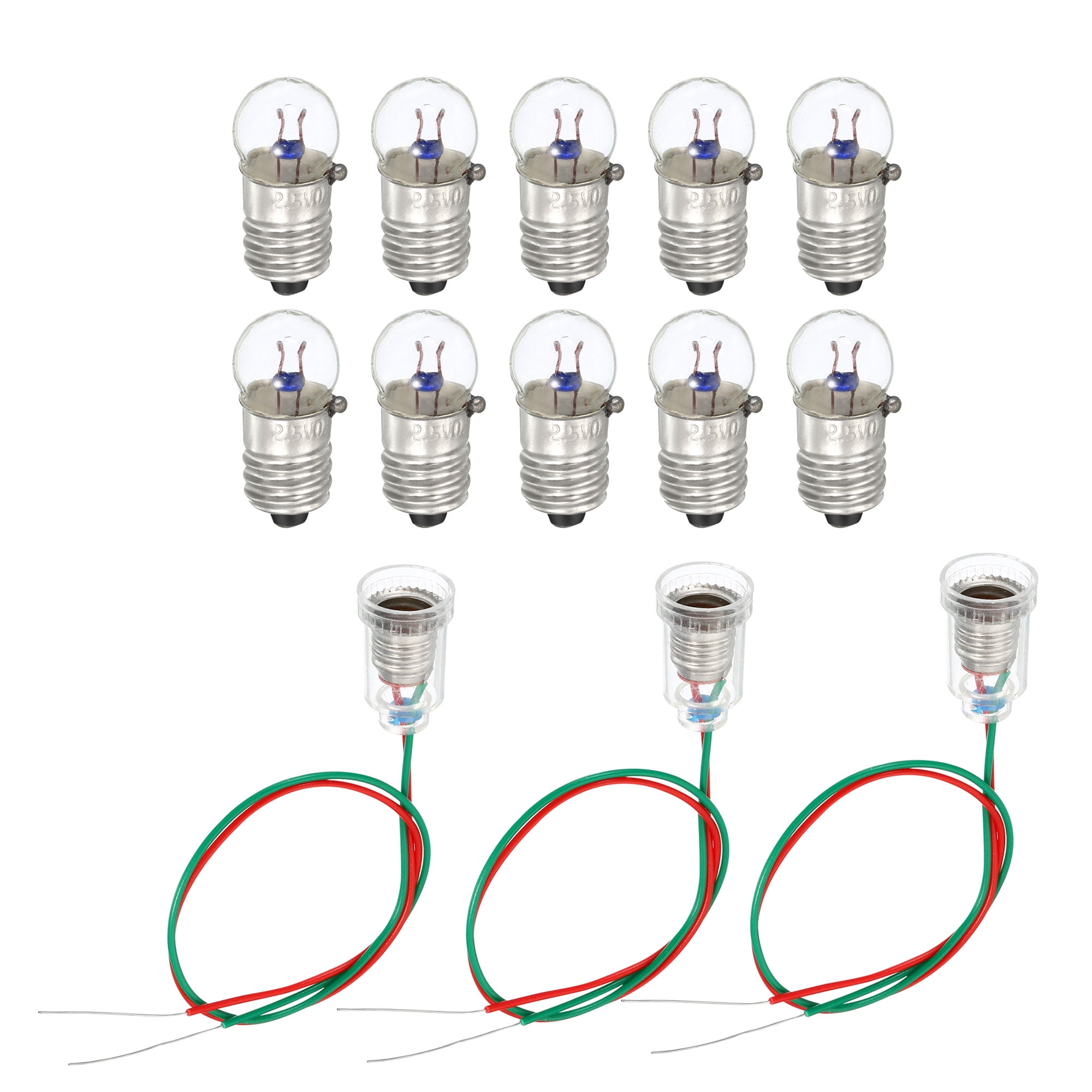InputMakers - Lot de 10 pcs ampoule E10 de 3,8 V 0,3 A et 10 pcs
