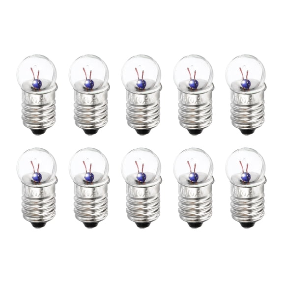 Uxcell 2.5V E10 Warm Yellow Light Mini Incandescent Bulbs with Box 1 Set/10 Count