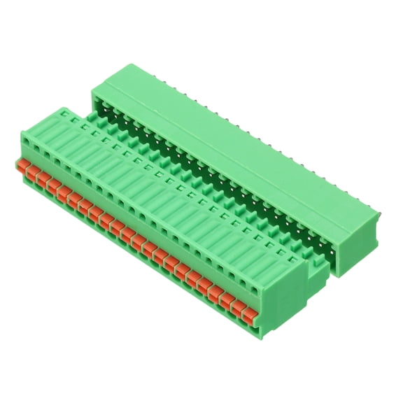 Uxcell 2.5mm 0.1" Pitch PCB Terminal Block Connector 22 Pin Straight Pin Male Female Pluggable Quick PCB Wiring Terminals for 27-20AWG Cable Mechanical Equipment, Green
