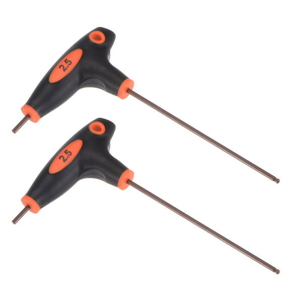 Uxcell 2.5mm Ball End Hex T-Handle Wrench Spanner, Metric S2 Steel 2 Pack