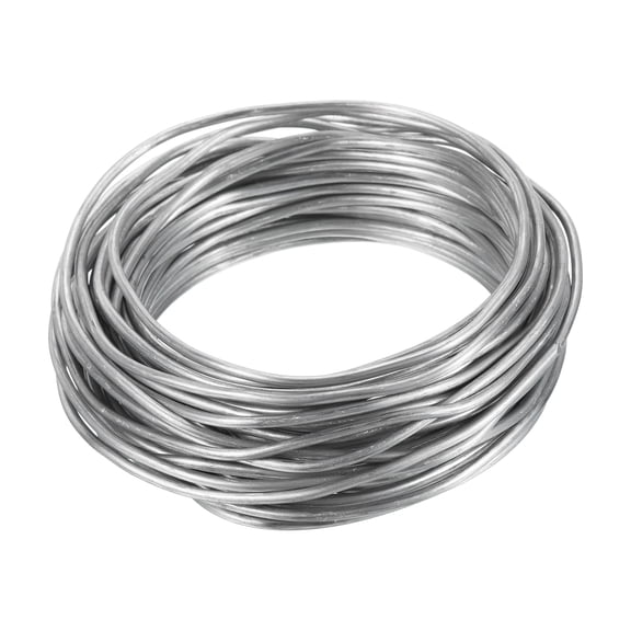 Uxcell Bonsai Training Wire, Floral Wire Stems Anodized Aluminum Tree Wire for Gardening Branch Fixing Silver Tone 2.5mm x32.8 ft