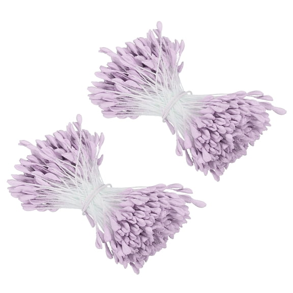 Uxcell 2.5mm Double Heads Flower Stamen 680 Pcs Artificial Flower Pistil Matt for DIY Christmas Decoration Light Purple