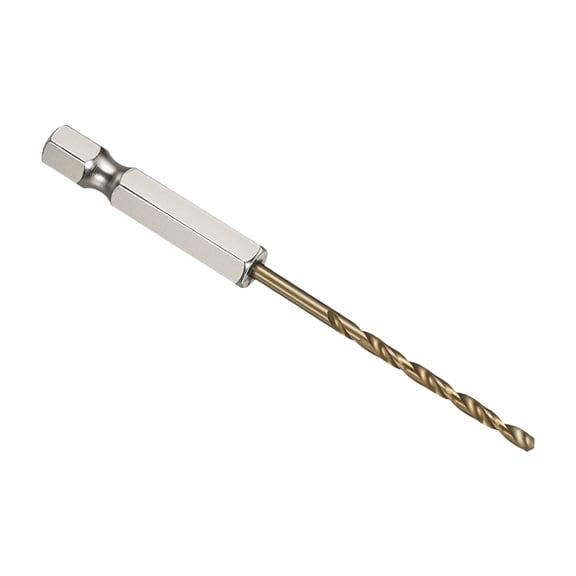 Uxcell 2.5mm Hex Shank Drill Bit, M2 High-Speed Steel Bits Quick Change Design for Impact Driver 135 Gold Finish for Stainless Steel Hard Metal - 6 Pack