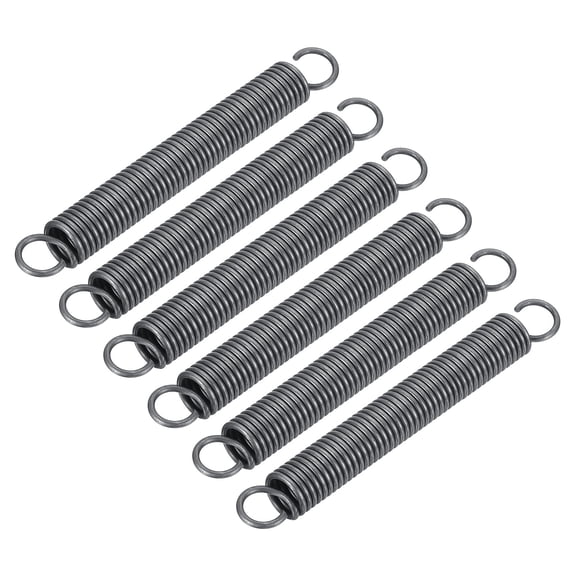Uxcell 2.5mm Wire Diax18mm ODx150mm Free Length Spring Steel Tension Spring, 6Pcs