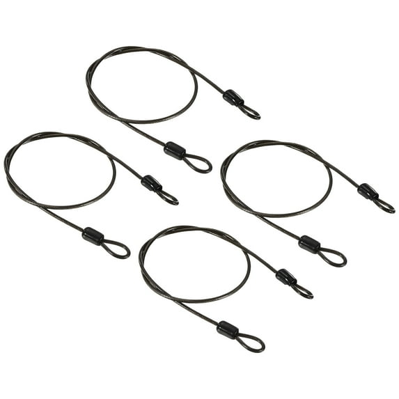 Uxcell 2.5mmx0.5m Coated Security Steel Cable Luggage Lock Wire Rope Double Loop Black 4 Pack