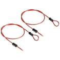 thumbnail image 1 of Uxcell 2.5mmx0.5m Coated Security Steel Cable Luggage Lock Wire Rope Double Loop Red 2 Pack, 1 of 5