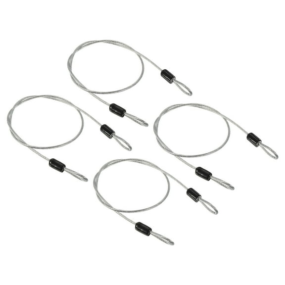 Uxcell 2.5mmx0.5m Coated Security Steel Cable Luggage Lock Wire Rope Double Loop Transparent 4 Pack