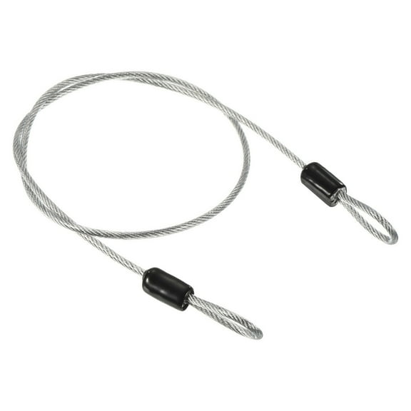 Uxcell 2.5mmx0.5m Coated Security Steel Cable Luggage Lock Wire Rope Double Loop Transparent