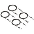 thumbnail image 1 of Uxcell 2.5mmx2m Coated Security Steel Cable Luggage Lock Wire Rope Double Loop Black 4 Pack, 1 of 5