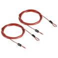 thumbnail image 1 of Uxcell 2.5mmx2m Coated Security Steel Cable Luggage Lock Wire Rope Double Loop Red 2 Pack, 1 of 5