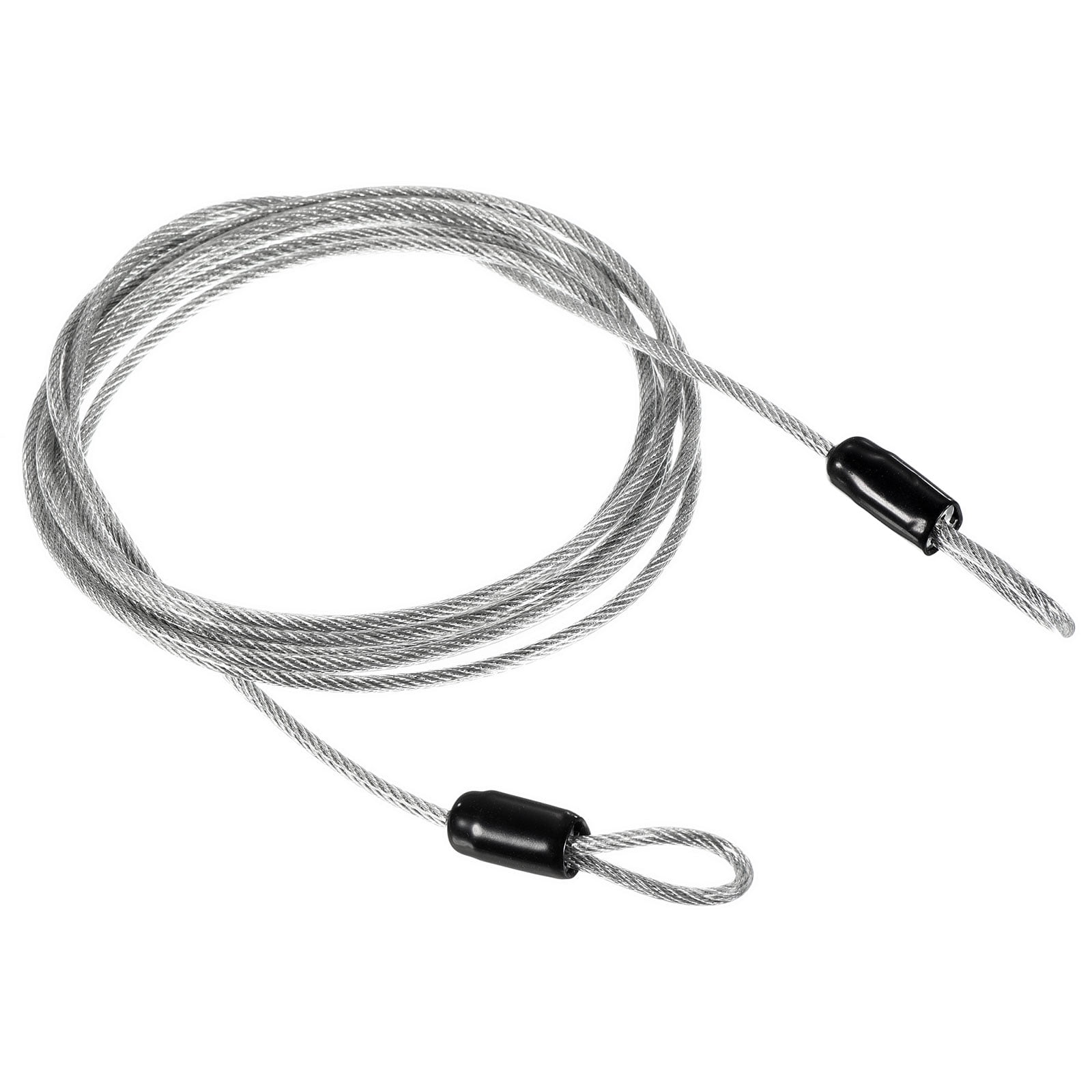 Uxcell 2.5mmx2m Coated Security Steel Cable Luggage Lock Wire Rope Double Loop Transparent