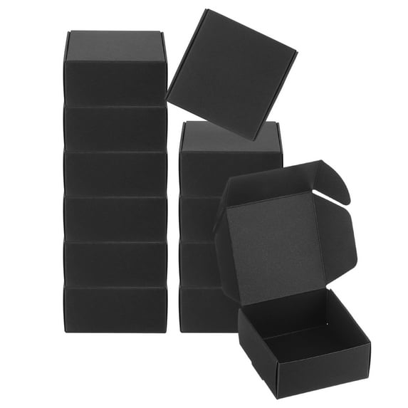 Uxcell 2.5x2.5x1.2" Paper Soap Box, 20 Pack Soap Boxes Square Packaging Boxes, Black