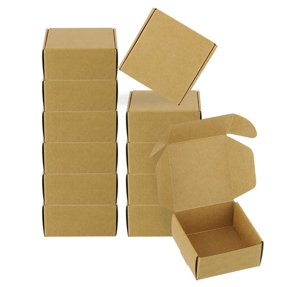 Uxcell 2.5x2.5x1.2" Paper Soap Box, 40 Pack Soap Boxes Square Packaging Boxes, Brown