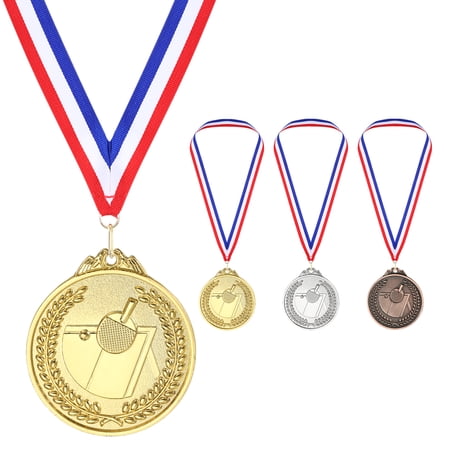 Uxcell 2.6" Gold Silver Copper Table Tennis Medals, 3Pcs Table Tennis Award Medals