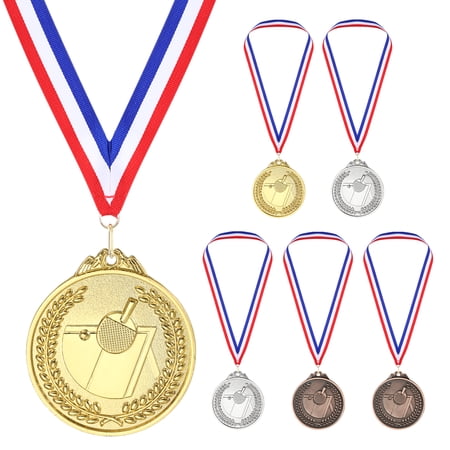 Uxcell 2.6" Gold Silver Copper Table Tennis Medals, 6Pcs Table Tennis Award Medals