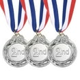 thumbnail image 1 of Uxcell 2.6 Inch Silver Award Medals 2nd Prize  Style with Neck Ribbon 3 Pieces, 1 of 6