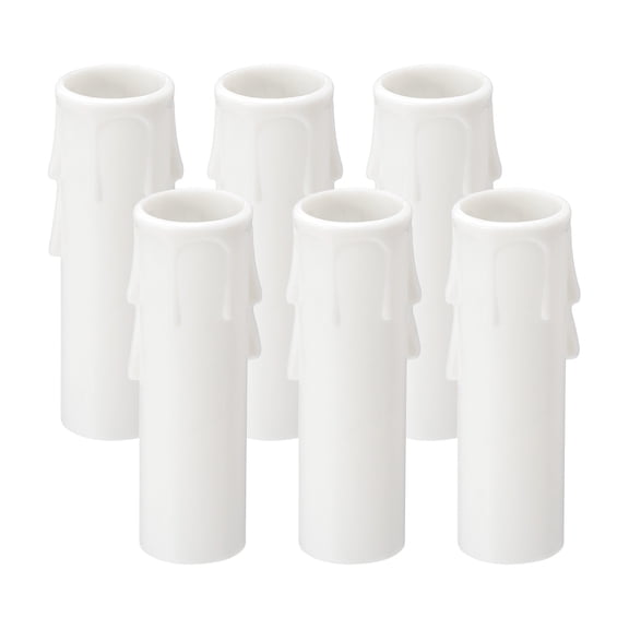 Uxcell 2.6 Inch Tall Candle Covers Sleeves, 6Pcs Plastic E12 Chandelier Socket Sleeves, White