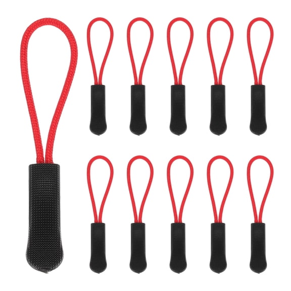 Uxcell 2.6 Inch Zipper Pulls Replacement, 100 Pcs Nylon Cord Extension Zipper Pull Tab Tags for Handbag Backpacks Jackets Luggage Purses, Red