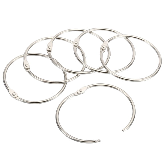 Uxcell 2.6" OD 2.4" ID Loose Leaf Rings Binder Ring Steel for Book DIY Scrapbook Notebook, Silver 12 Pack