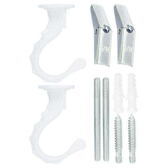 Uxcell 2.6" x 1.2" Ceiling Hook, Ceiling Orchid Swag Hooks with Mounting Hardware, White 2 Pack