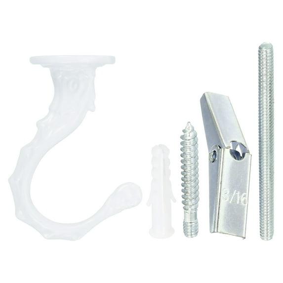 Uxcell 2.6" x 1.2" Ceiling Hook, Ceiling Orchid Swag Hooks with Mounting Hardware, White