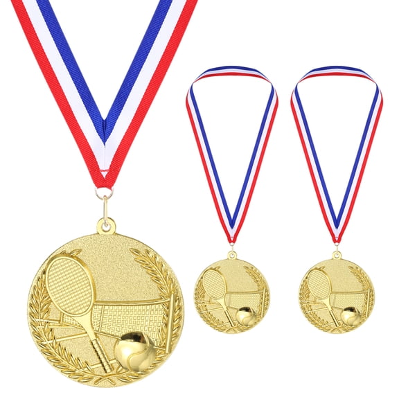 Uxcell 2.7" Gold Tennis Medals, 3Pcs Tennis Award Medals