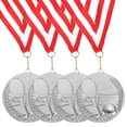 thumbnail image 1 of Uxcell 2.7 Inch Tennis Medals Silver Award Medals with Neck Ribbon for Team Sports Games Party Favors 4 Pieces, 1 of 7
