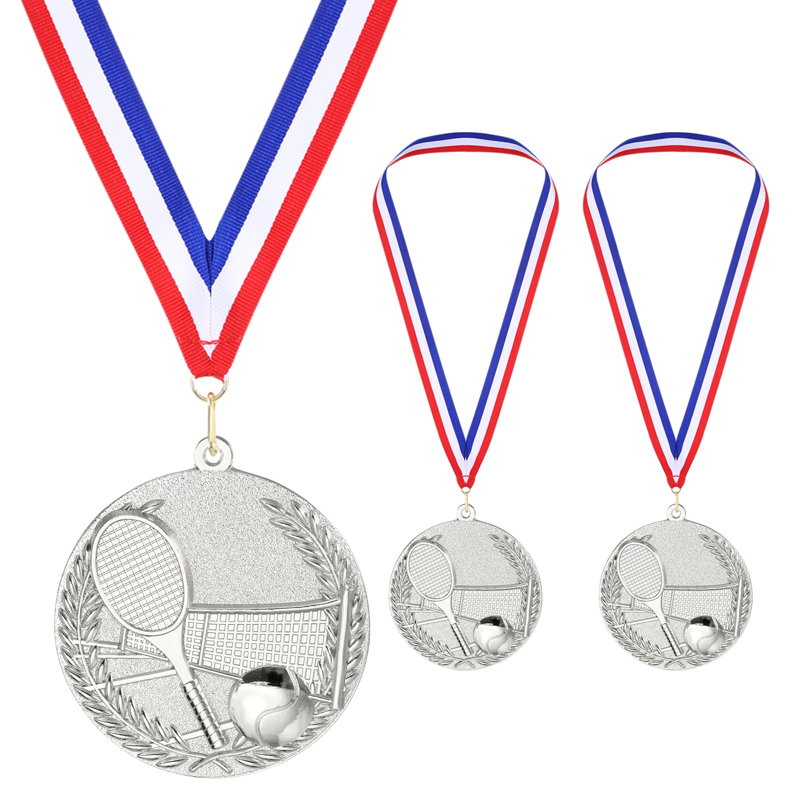 Uxcell 2.7" Silver Tennis Medals, 3Pcs Tennis Award Medals