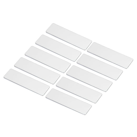 Uxcell 2.73 x 0.78inch Engraved Name Tags Kit,10pack Blank Badge with Pin,Silver Tone