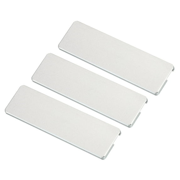 Uxcell 2.73 x 0.78inch Engraved Name Tags Kit,3pack Blank Badge with Pin,Silver Tone