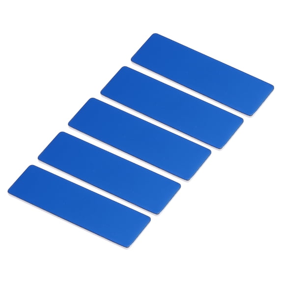 Uxcell 2.73 x 0.78inch Engraved Name Tags Kit,5pack Blank Badge with Pin,Blue