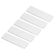 Uxcell 2.73 x 0.78inch Engraved Name Tags Kit,5pack Blank Badge with Pin,Mirror Silver Tone