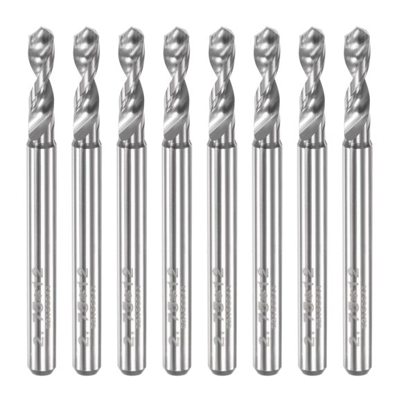 Uxcell 2.75mm Dia 1/8" Shank Tungsten Carbide Spiral Flute Micro PCB Drill Bits 8 Pack