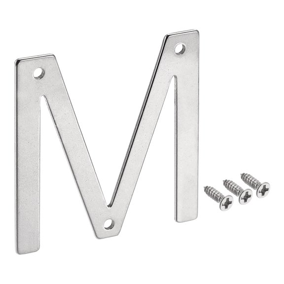 Uxcell 2.76 Inch Stainless Steel House Letter M for Mailbox Hotel Address Door Sign