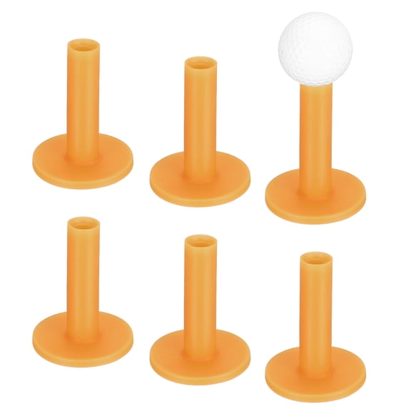 Uxcell 2.76" Rubber Golf Tees 6PCS Stable Indoor Outdoor Ball Holder Yellow